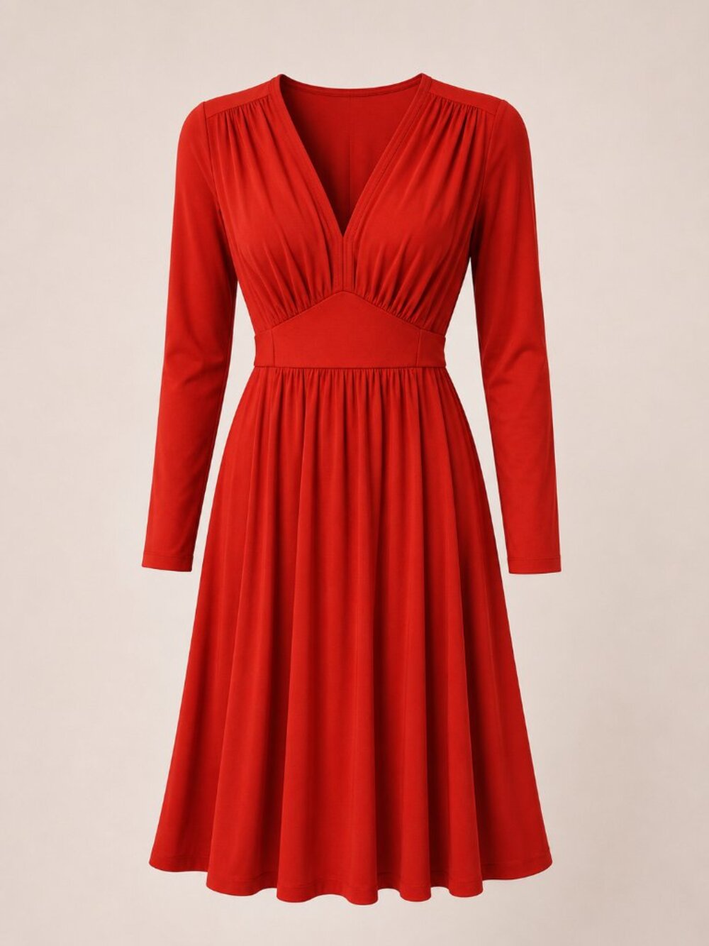 Vintage Jody of California Orange Empire Waist Midi Dress Size 10 LS 70s
